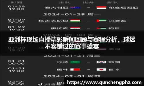 亚洲杯现场直播精彩瞬间回顾与赛程分析，球迷不容错过的赛事盛宴