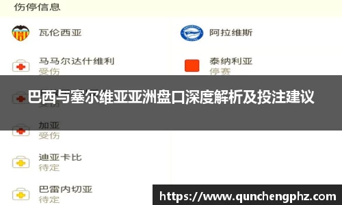 巴西与塞尔维亚亚洲盘口深度解析及投注建议