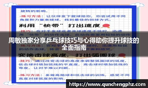 周敏独家分享乒乓球技巧与心得助你提升球技的全面指南